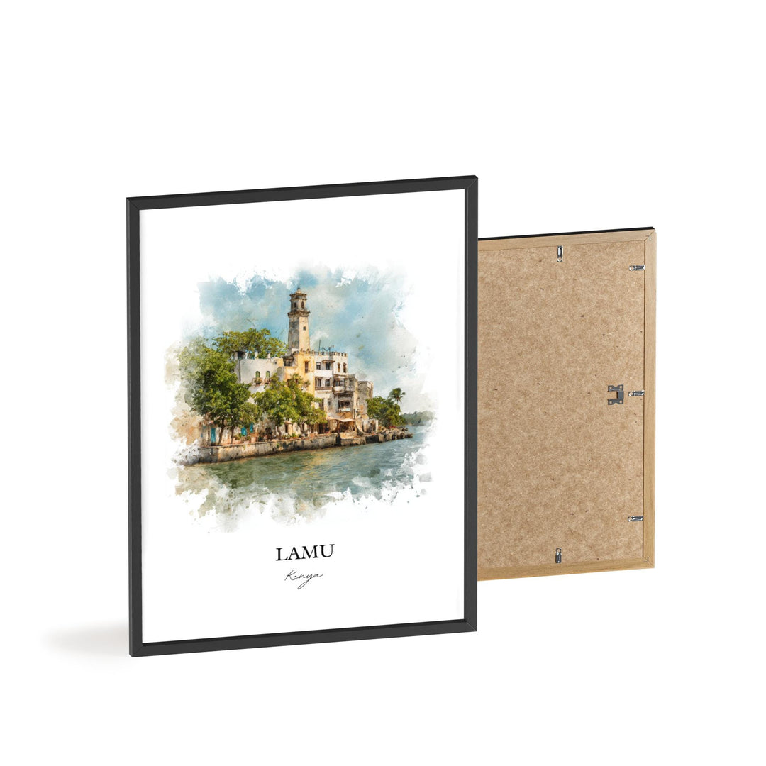 Lamu, Kenya – Watercolor Art Print