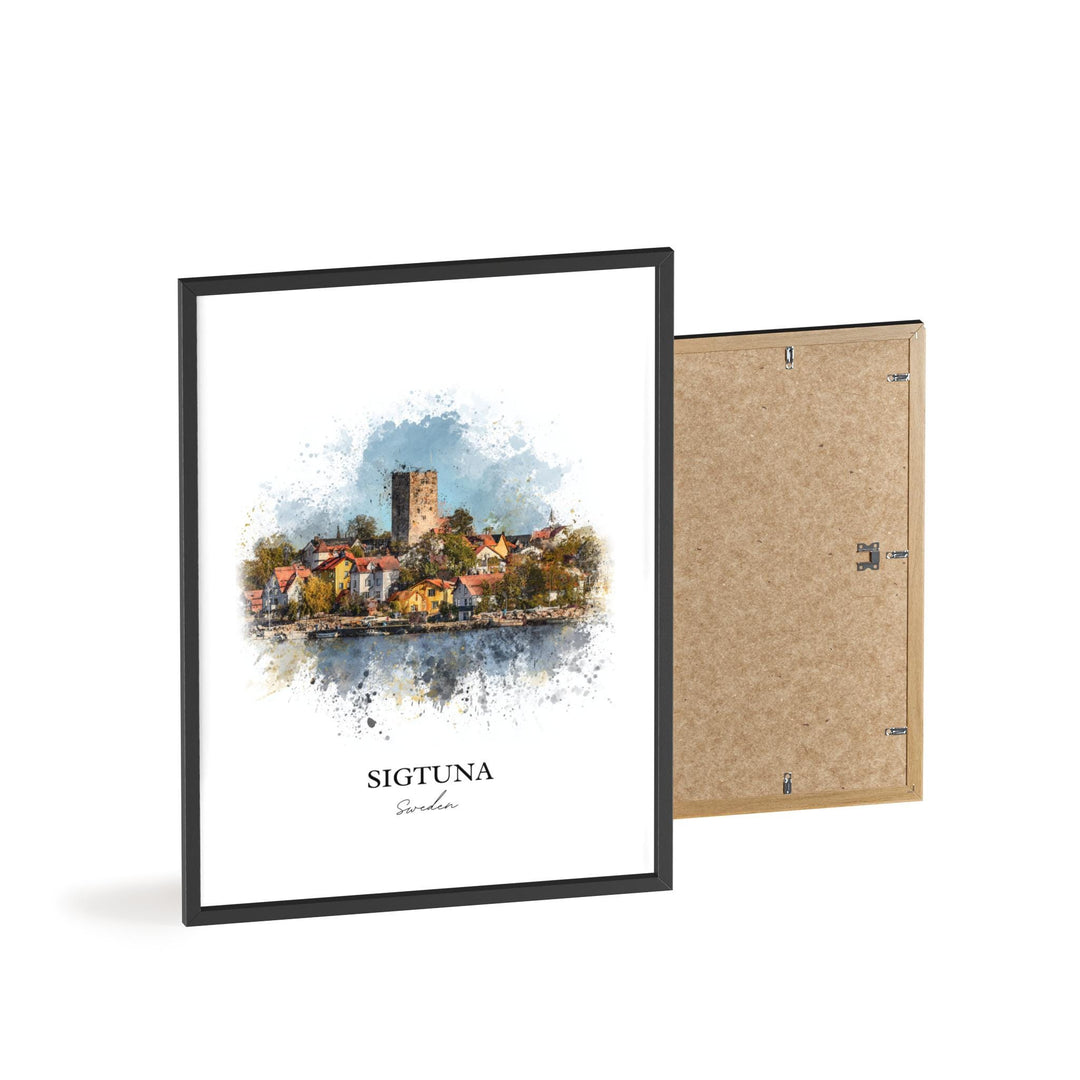 Sigtuna, Sweden – Watercolor Art Print