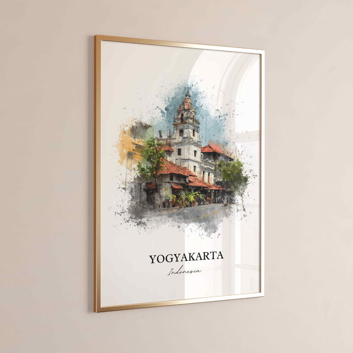 Yogyakarta, Indonesia – Watercolor Art Print