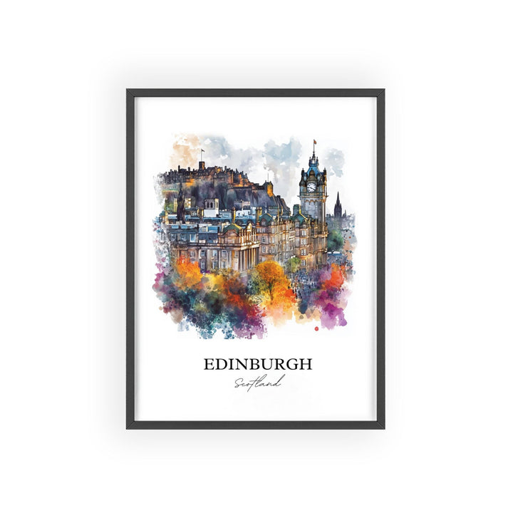 Edinburgh Wall Art, Edinburgh Print, Scotland Watercolor Art, Edinburgh Scotland Gift, Travel Print, Travel Poster, Housewarming Gift