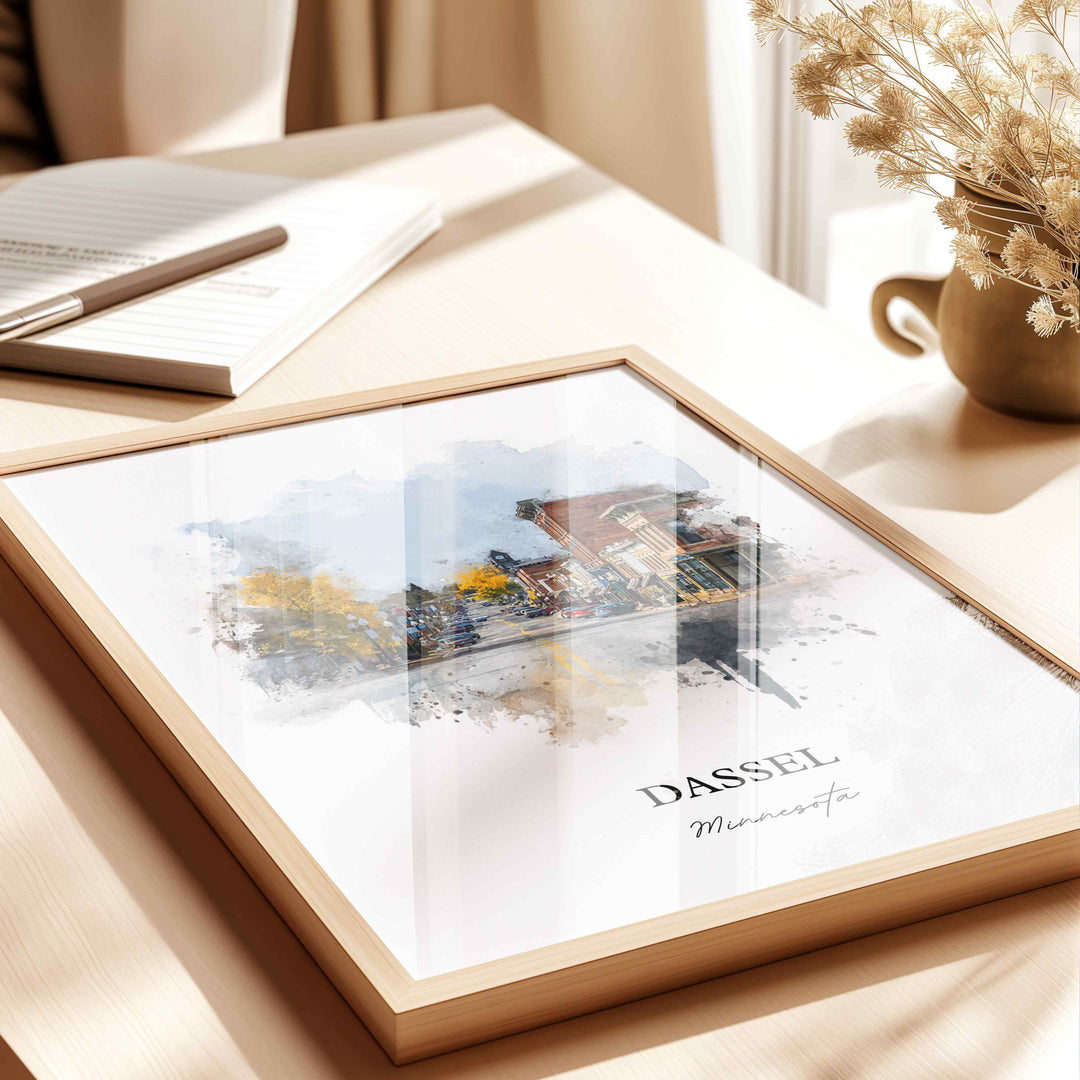 Dassel, Minnesota – Watercolor Art Print