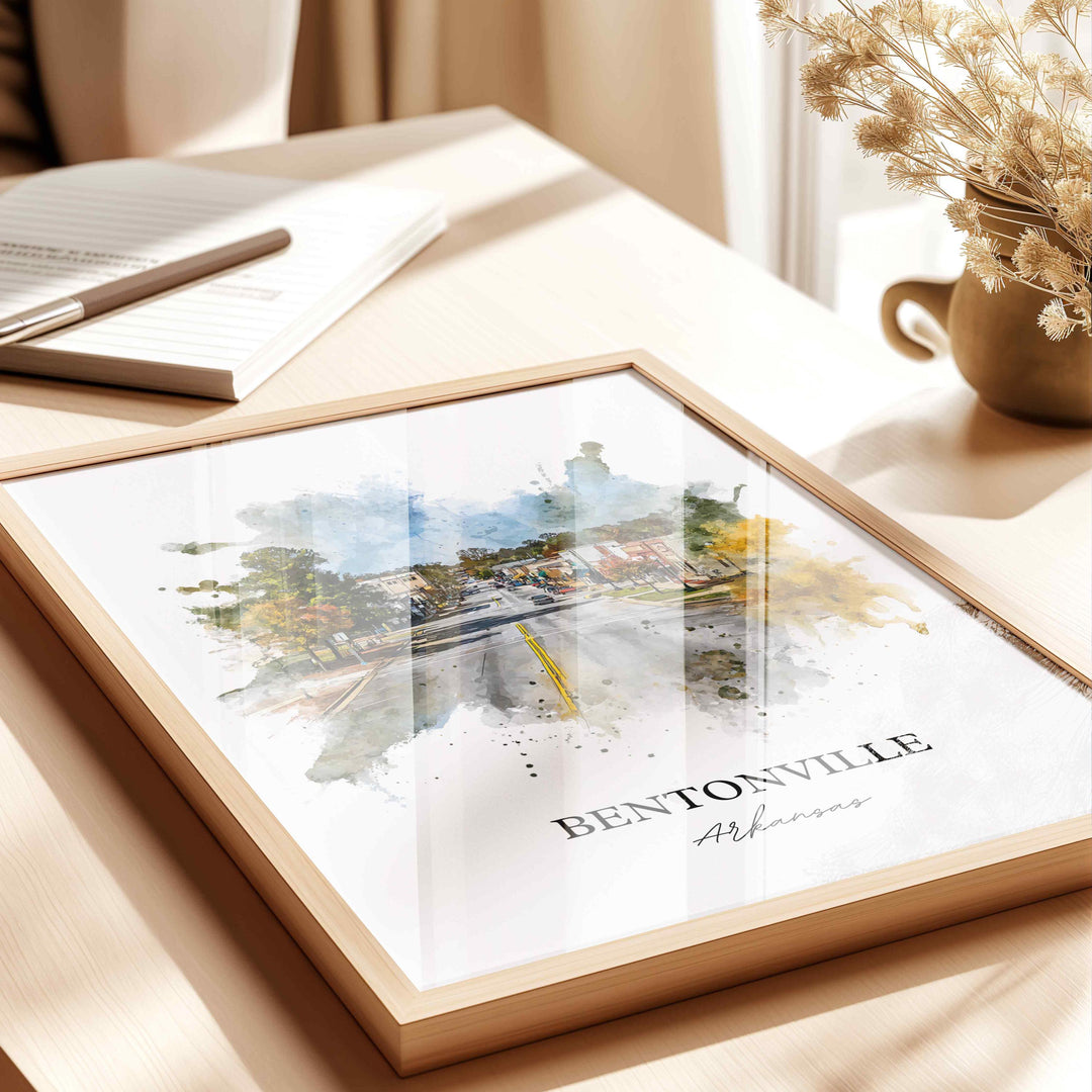 Bentonville, Arkansas – Watercolor Art Print