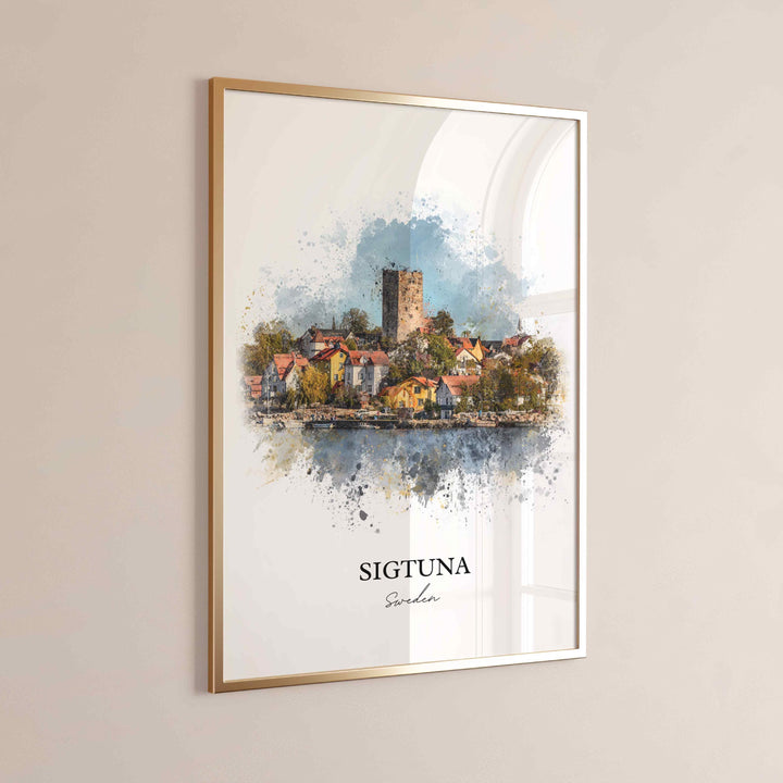 Sigtuna, Sweden – Watercolor Art Print