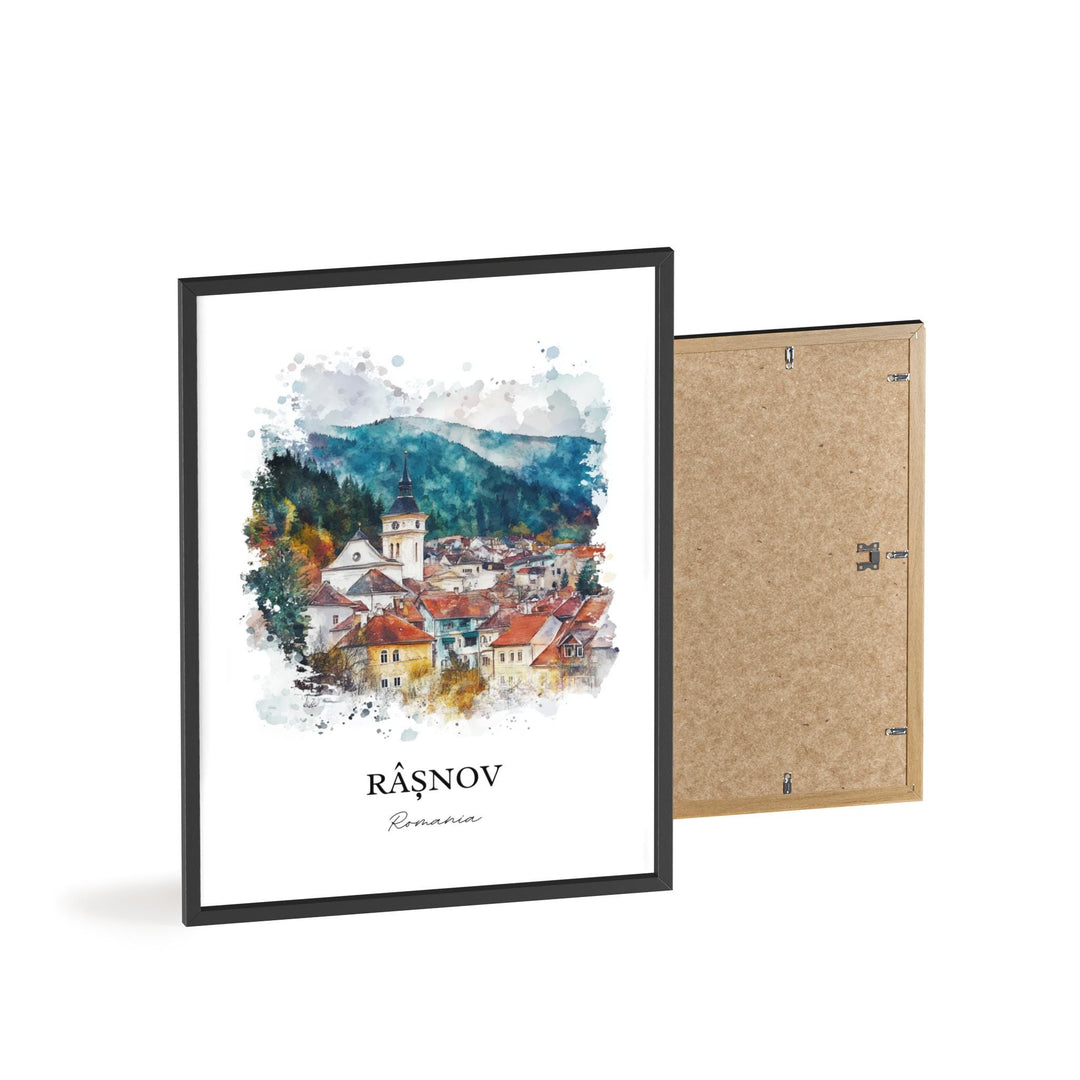 Rasnov Wall Art, Transylvania Print, Romania Watercolor Art, Rasnov Romania Gift, Travel Print, Travel Poster, Housewarming Gift