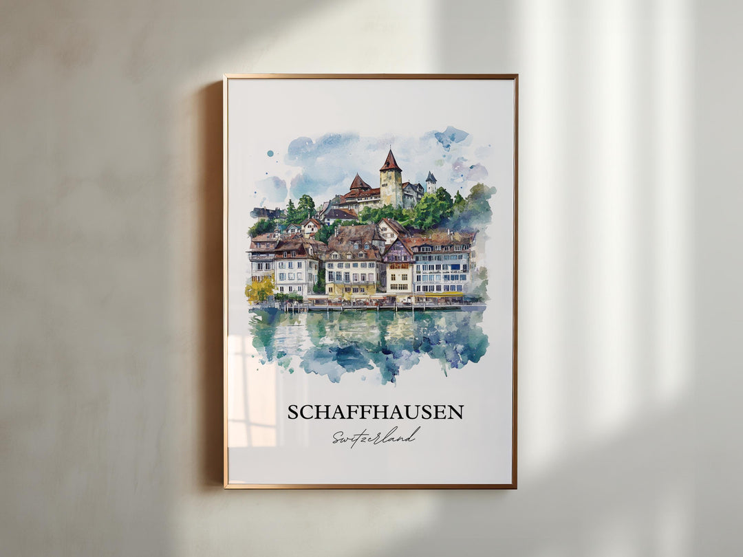Schaffhausen Travel Print Wall Art Schaffhausen Wall Home Décor Schaffhausen Gift Art Lovers Switzerland Art Lover Gift Schaffhausen Poster