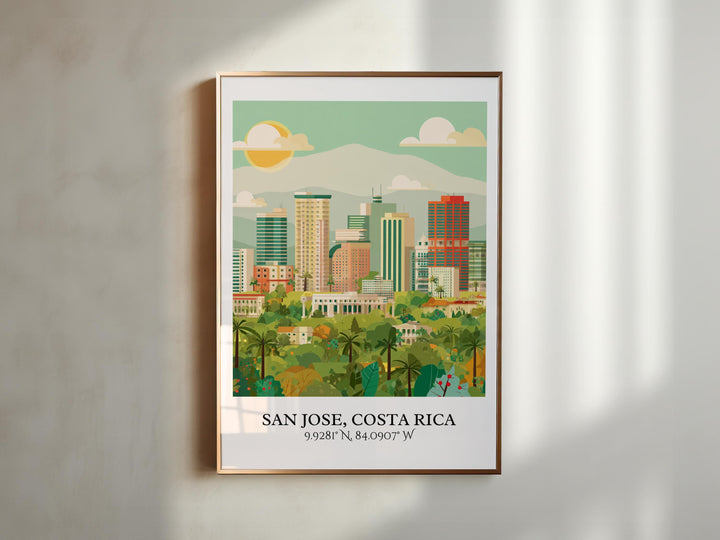 San Jose Art, San Jose Costa Rica Retro Art, Costa Rica Home Decor, Costa Rica Gift, Costa Rica Art, Travel Prints, Housewarming Gift