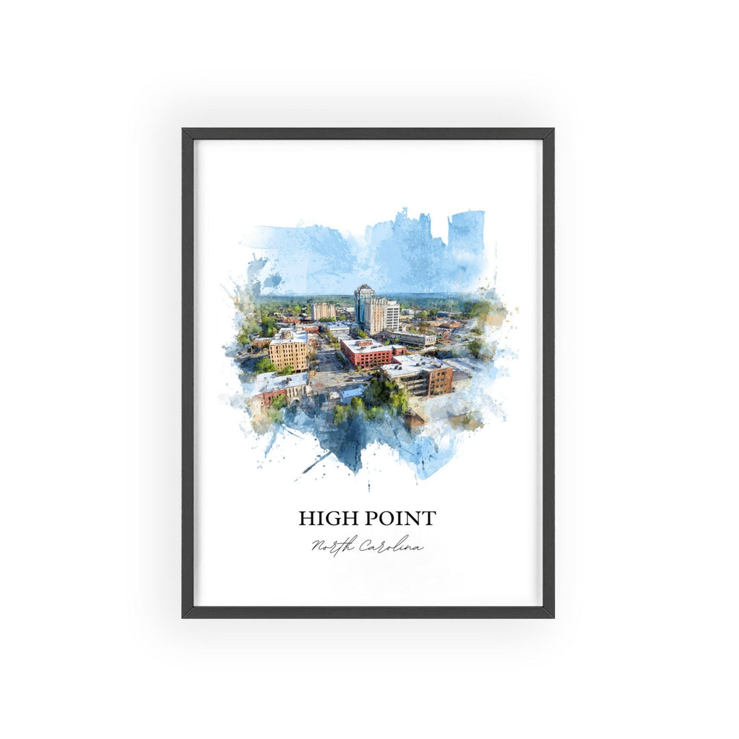 High Point, North Carolina – Watercolor Art Print
