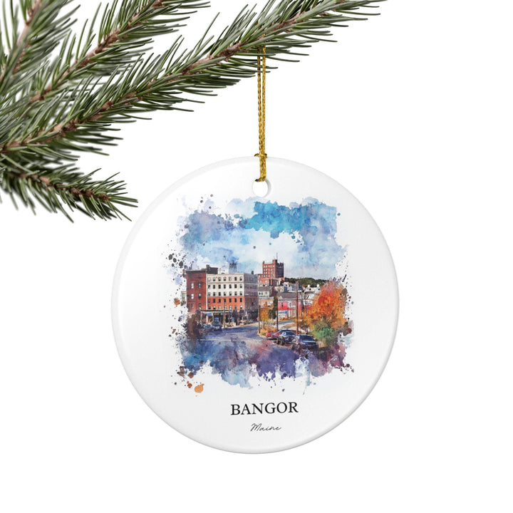 Bangor, Maine Ornament: Unique Bangor Souvenir, Bangor Maine Xmas Decor, and Authentic Maine Gift