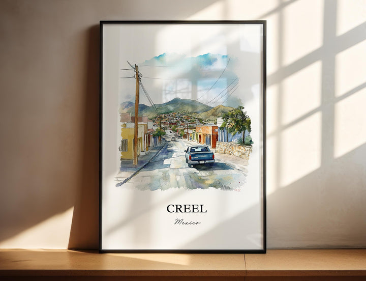 Creel Mexico Wall Art, Chihuahua Print, Mexico Watercolor Art, Creel Mexico Gift, Travel Print, Travel Poster, Housewarming Gift