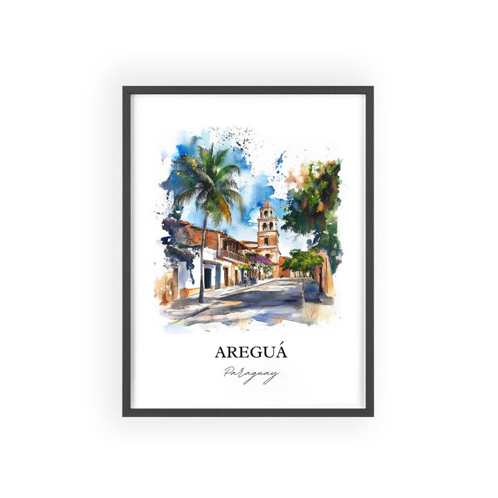 Areguá Paraguay Wall Art, Areguá Print, Paraguay Watercolor Art, Areguá Paraguay Gift, Travel Print, Travel Poster, Housewarming Gift