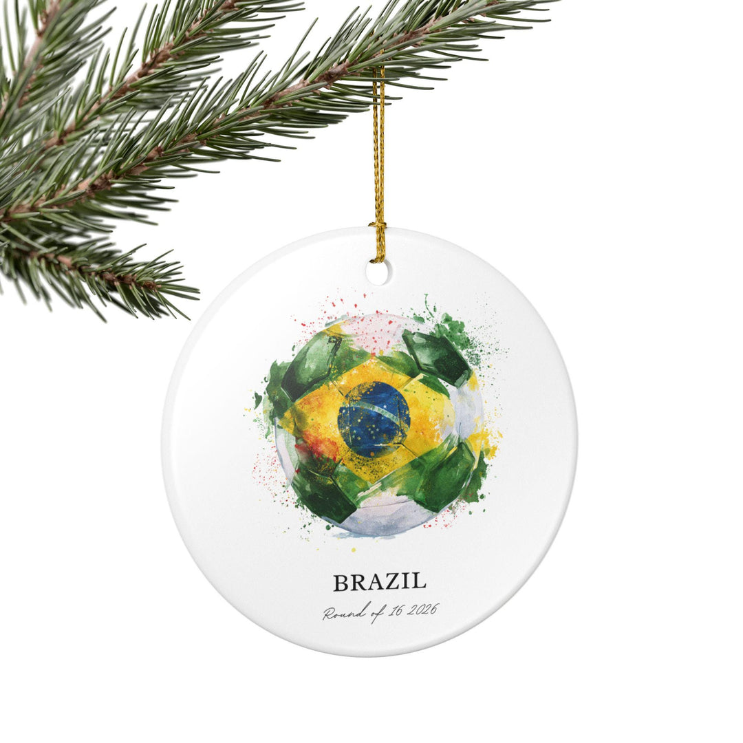 Brazil Soccer Ornament 2026 | Round of 16 Football Fan Keepsake, Brazil Christmas Ornament