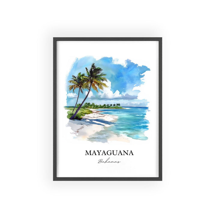 Mayaguana Wall Art, Mayaguana Bahamas Print, Bahamas Watercolor Art, Mayaguana Gift, Travel Print, Travel Poster, Housewarming Gift