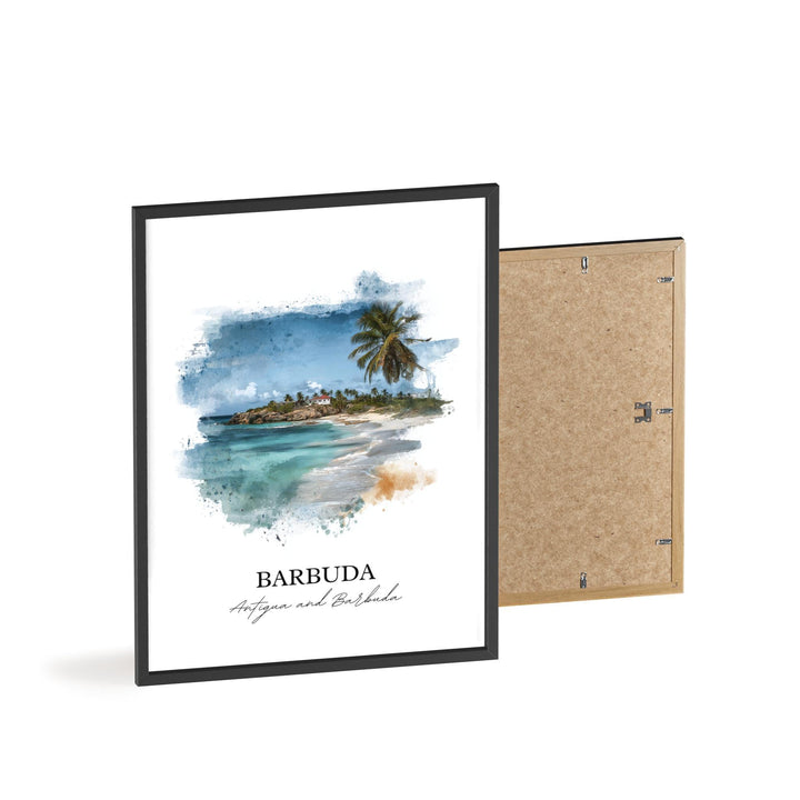 Barbuda Wall Art, Barbuda Print, Barbuda Watercolor Art, Antigua and Barbuda Gift, Barbuda Travel Print, Travel Poster, Housewarming Gift