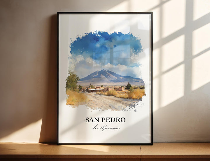 San Pedro de Atacama Wall Art, Chile Print, Chile Watercolor Art, San Pedro de Atacama Gift, Travel Print, Travel Poster, Housewarming Gift