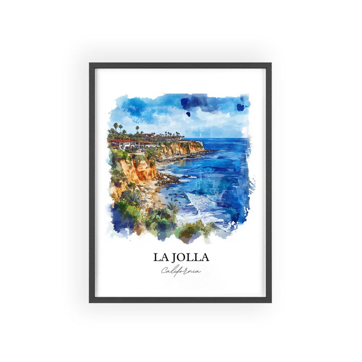 La Jolla Wall Art, San Diego Print, La Jolla CA Watercolor Art, La Jolla California Gift, Travel Print, Travel Poster, Housewarming Gift