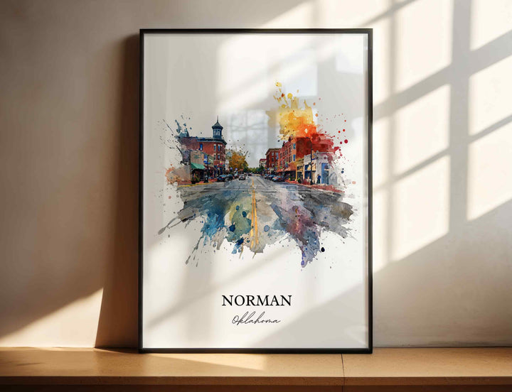 Norman, Oklahoma – Watercolor Art Print