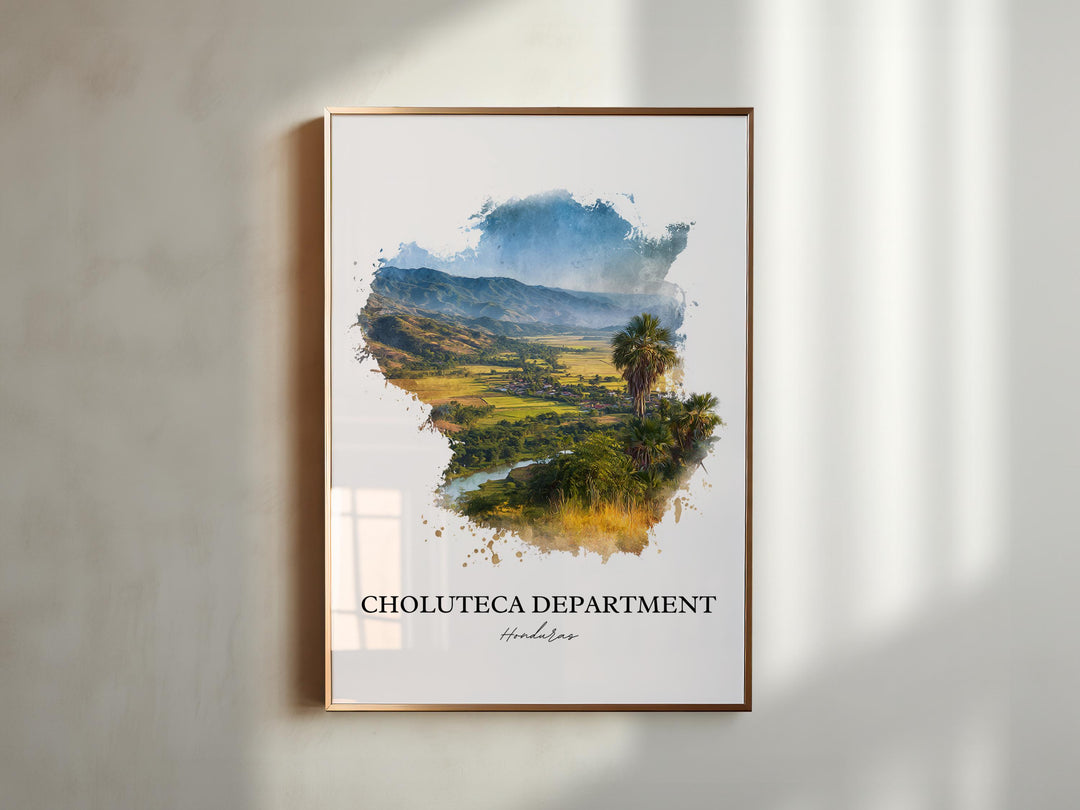 Choluteca Dept Wall Art, Choluteca Print, Honduras Watercolor Art, Honduras Gift, Honduras Travel Print, Travel Poster, Housewarming Gift
