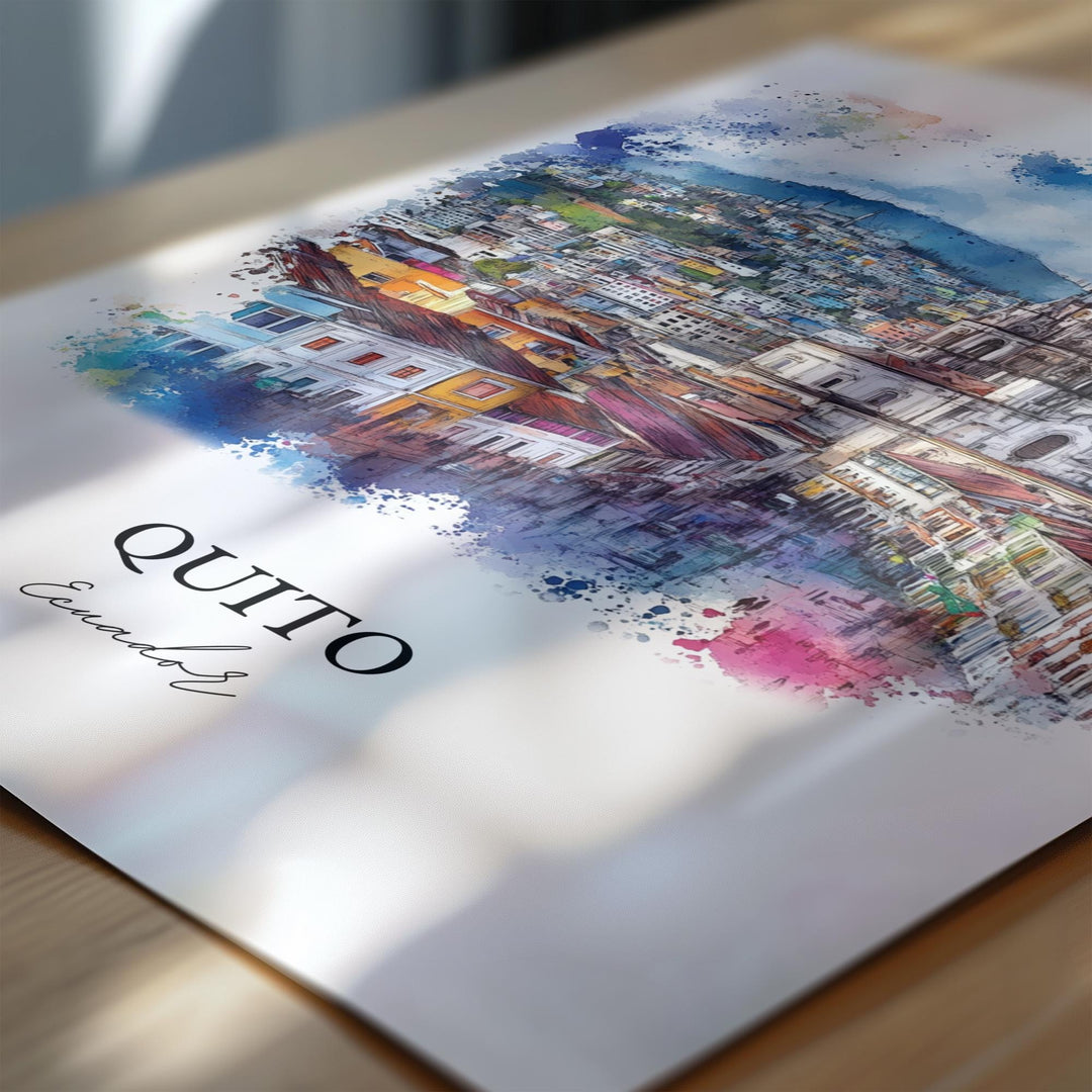 Quito, Ecuador – Watercolor Art Print
