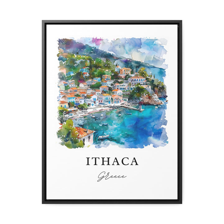 Ithaca Greece Art, Ithaca Print, Kefalonia Watercolor Art, Ithaca Greece Gift,