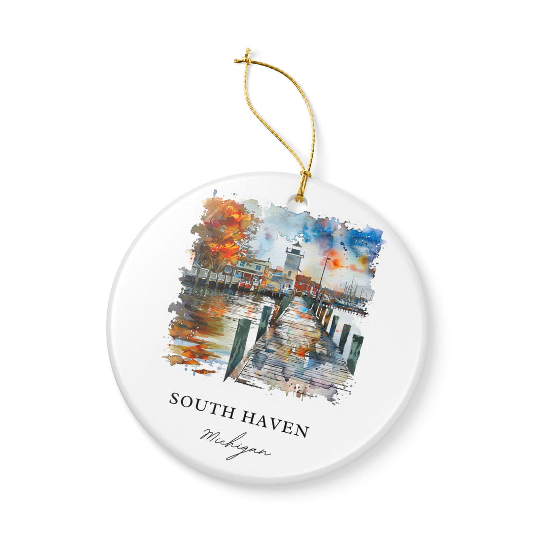 South Haven MI Ornament: Unique South Haven Souvenir, South Haven Xmas Decor, and Authentic South Haven Michigan Gift