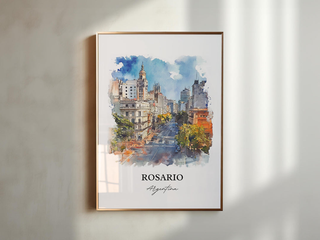 Rosario Argentina Art, Santa Fe Province Print, Argentina Watercolor, Rosario Argentina Gift, Travel Print, Travel Poster, Housewarming Gift