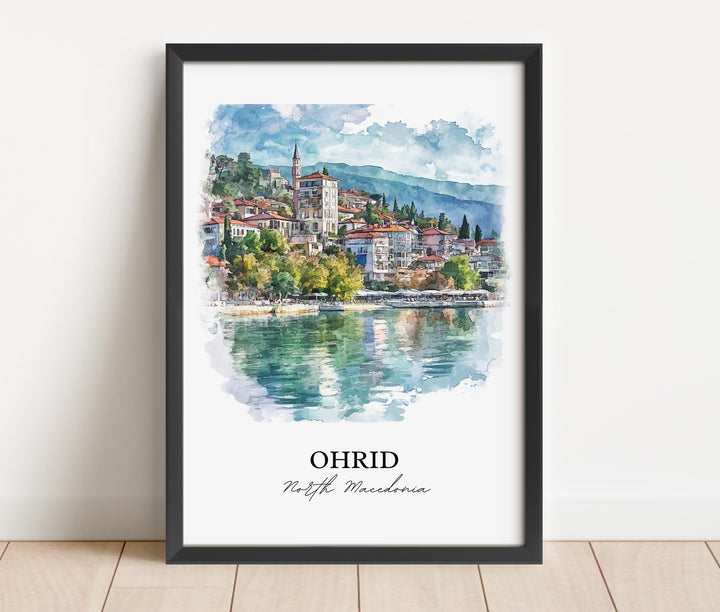 Ohrid, North Macedonia – Watercolor Art Print