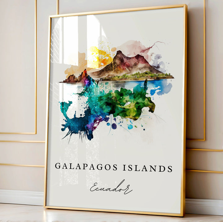 Galapagos Islands wall art - Ecuador, Galapagos poster, Galapagos Wedding gift, Birthday present, Custom Text, Personalised Gift