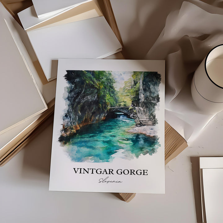 Vintgar Gorge, Slovenia – Watercolor Art Print