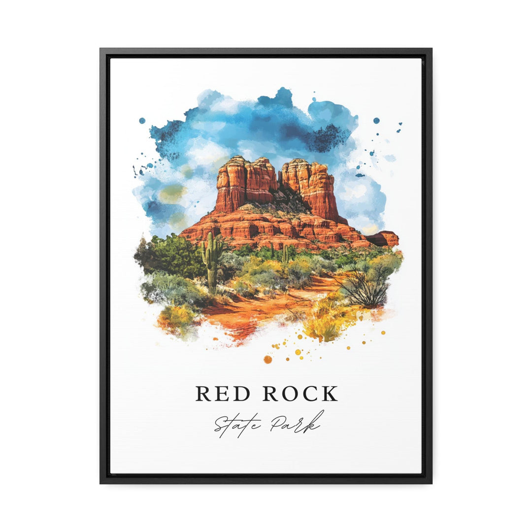 Red Rock State Park Wall Art, Red Rock Print, Sedona Watercolor Art, Yavapai County AZ Gift,