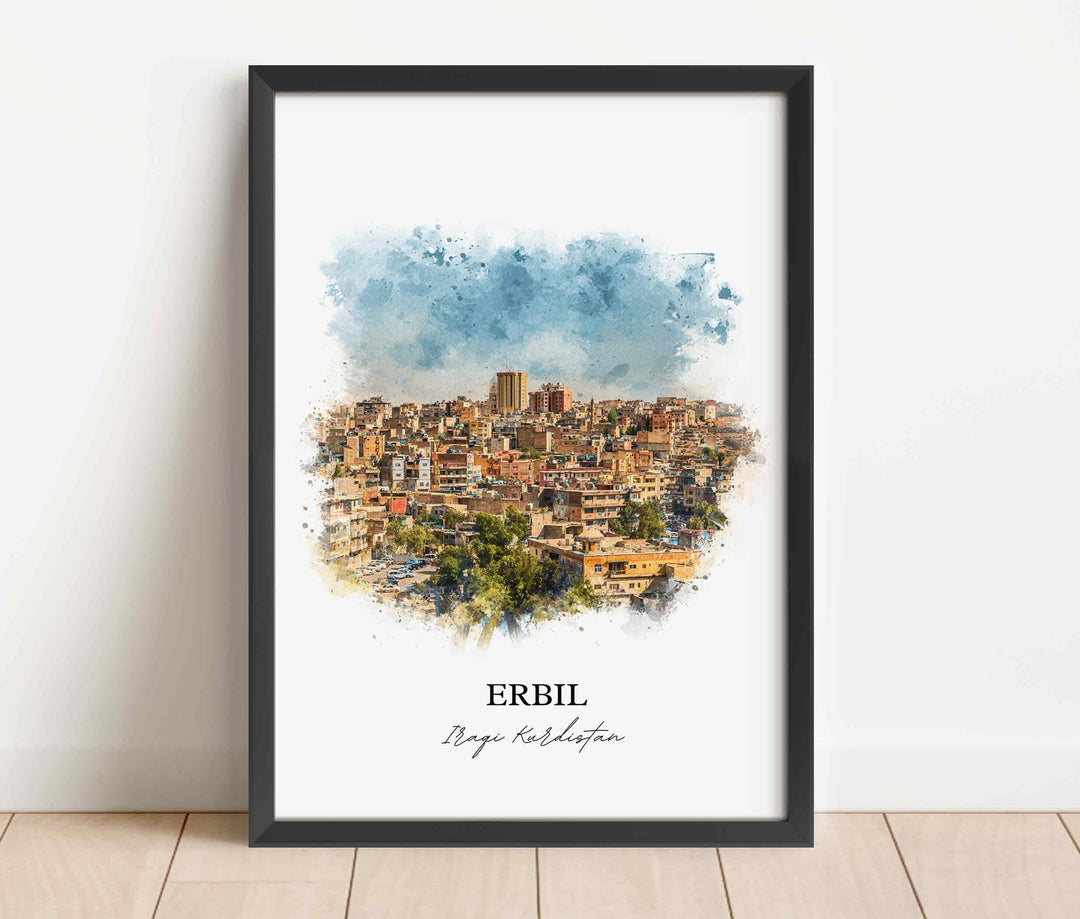 Erbil, Iraq – Watercolor Art Print
