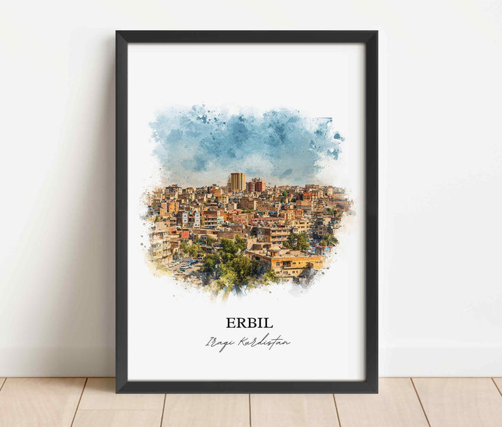 Erbil, Iraq – Watercolor Art Print