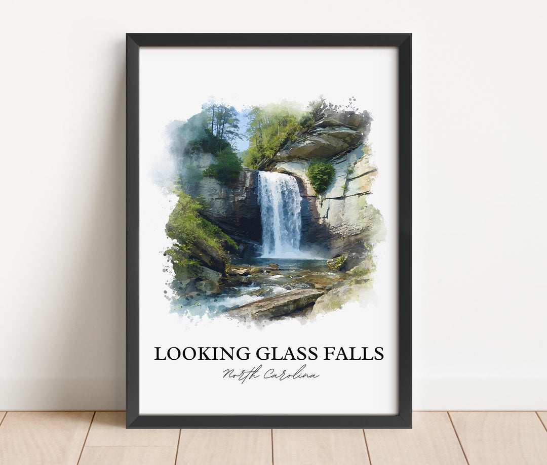Looking Glass Falls Wall Art, Pisgah Print, North Carolina Artwork, Looking Glass Falls Gift, Travel Print, Travel Poster, Housewarming Gift