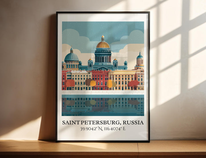 St Petersburg Russia Art, St Petersburg Retro Travel Art, Saint Petersburg Decor, Russia Gift, Russia Art, Travel Prints, Housewarming Gift