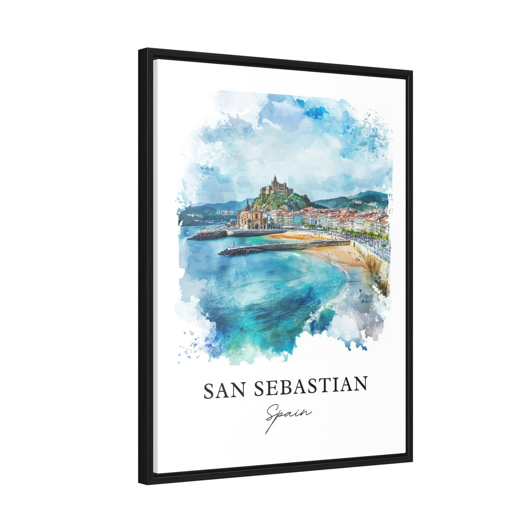 San Sebastián Spain Wall Art, Basque County Print, Spain Watercolor Art, San Sebastián Gift, Travel Print, Travel Poster, Housewarming Gift