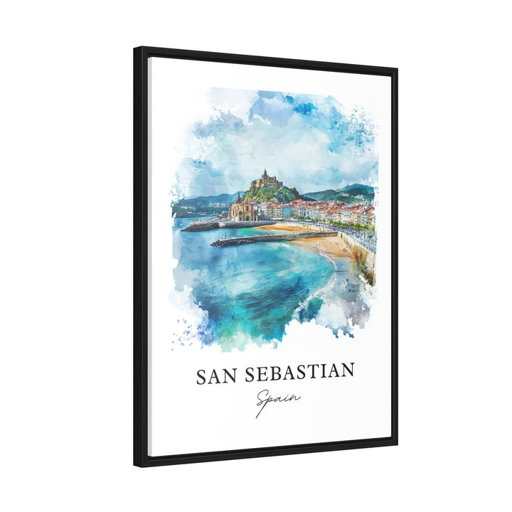 San Sebastián Spain Wall Art, Basque County Print, Spain Watercolor Art, San Sebastián Gift, Travel Print, Travel Poster, Housewarming Gift
