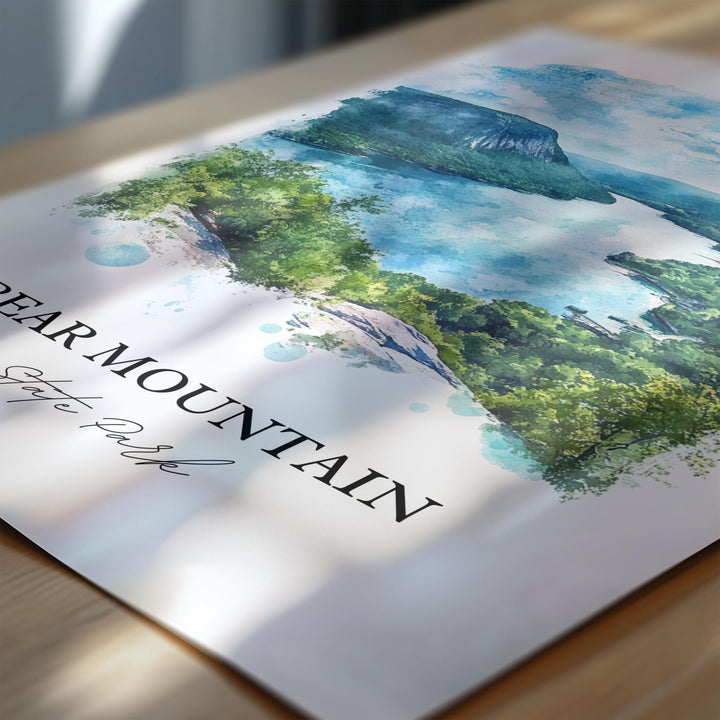 Bear Mountain NY Art, Stony Point NY Print, Hudson Valley Watercolor, Hudson Highlands Gift, Travel Print, Travel Poster, Housewarming Gift