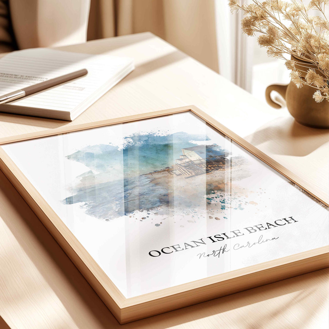 Ocean Isle Beach, North Carolina – Watercolor Art Print