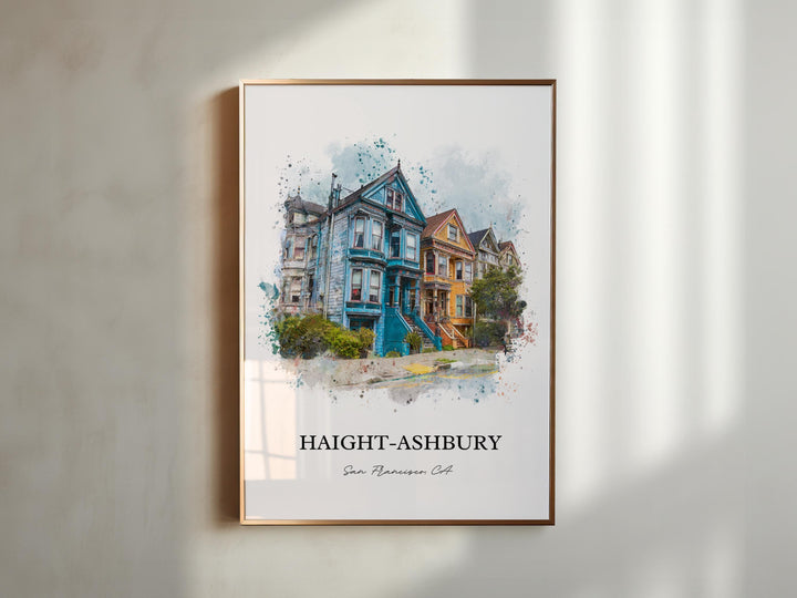 Haight-Ashbury, California – Watercolor Art Print