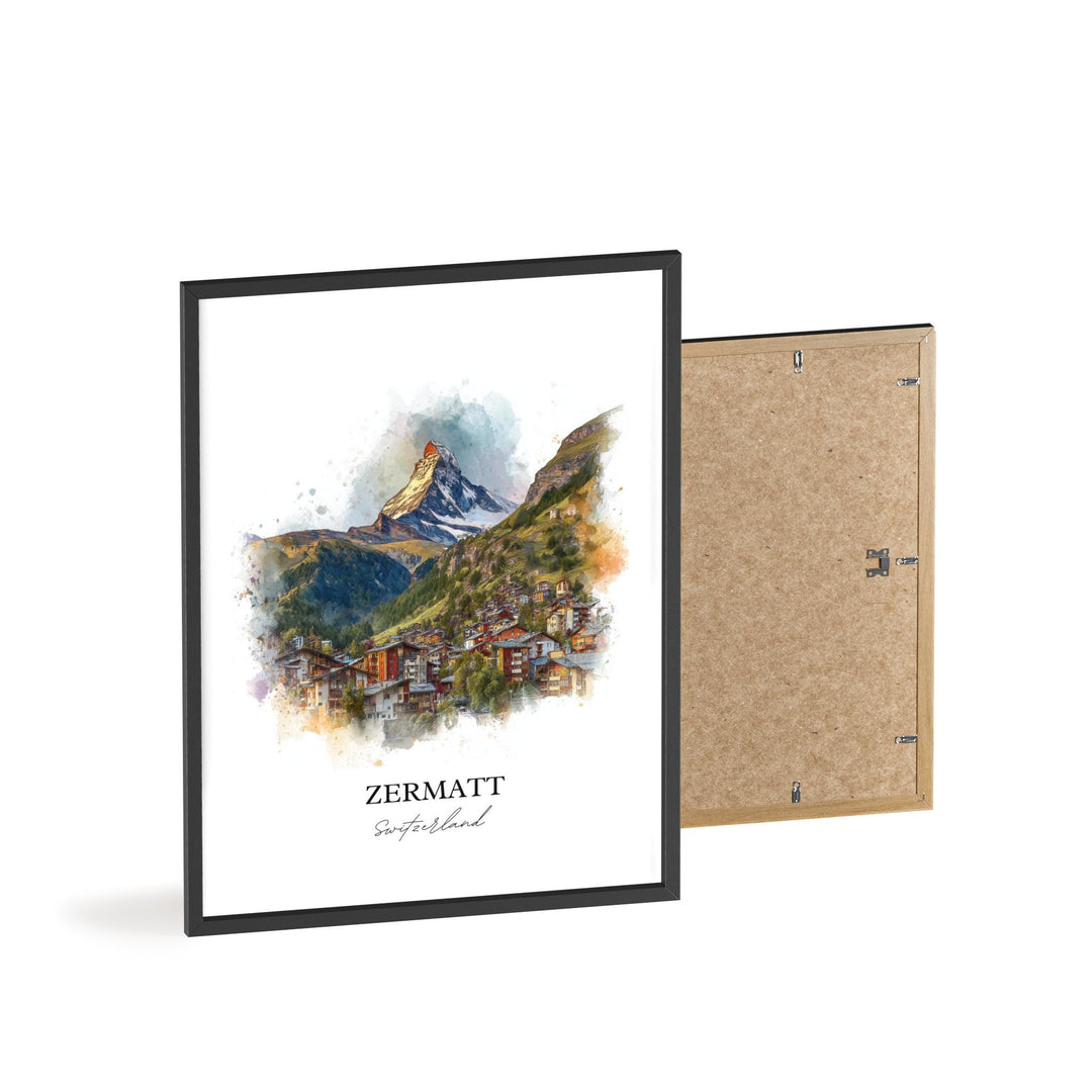 Zermatt, Switzerland – Watercolor Art Print