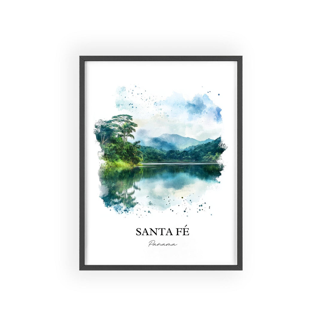 Santa Fé Panama Wall Art, Veraguas Print, Panama Watercolor Art, Santa Fé Panama Gift, Travel Print, Travel Poster, Housewarming Gift