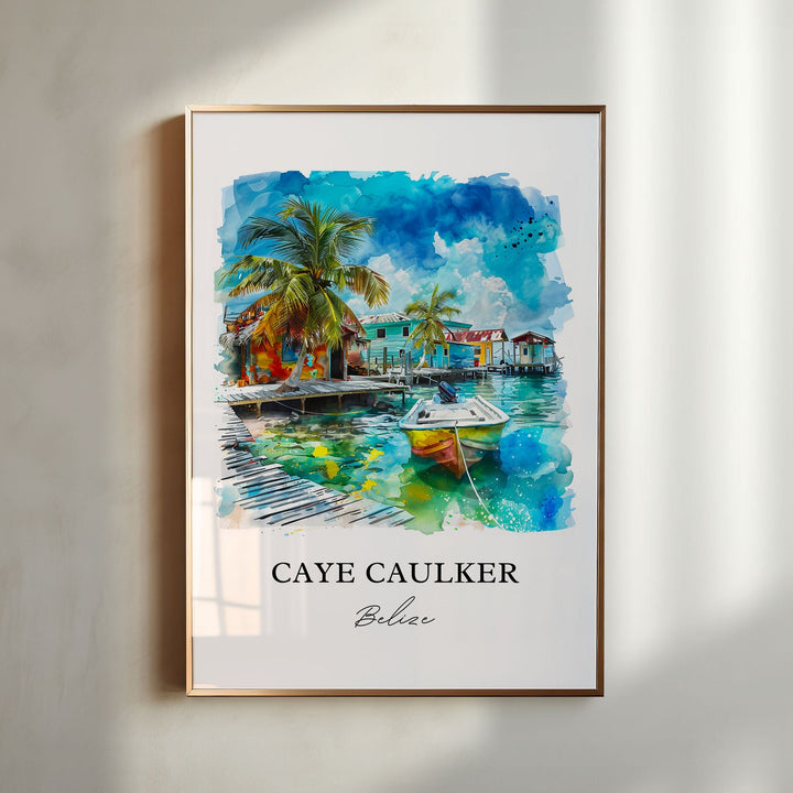 Caye Caulker Belize Art, Caye Caulker Print, Caye Caulker, Caulker Belize Gift, Travel Poster, Housewarming Gift