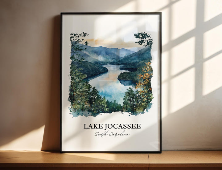 Lake Jocassee Wall Art, Pickens SC Print, South Carolina Watercolor, Lake Jocassee SC Gift, Travel Print, Travel Poster, Housewarming Gift
