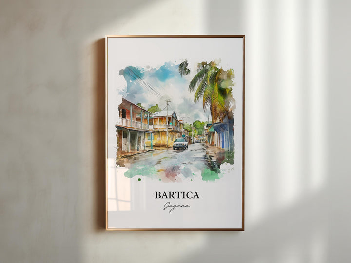 Bartica Wall Art, Bartica Guyana Print, Guyana Watercolor Art, Guyana Gift, Travel Print, Travel Poster, Housewarming Gift