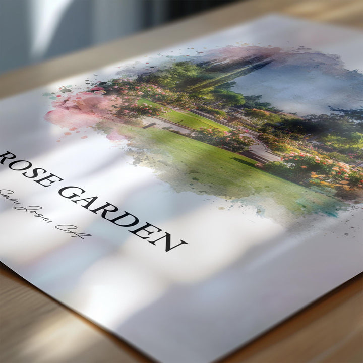 Rose Garden San Jose, CA – Watercolor Art Print