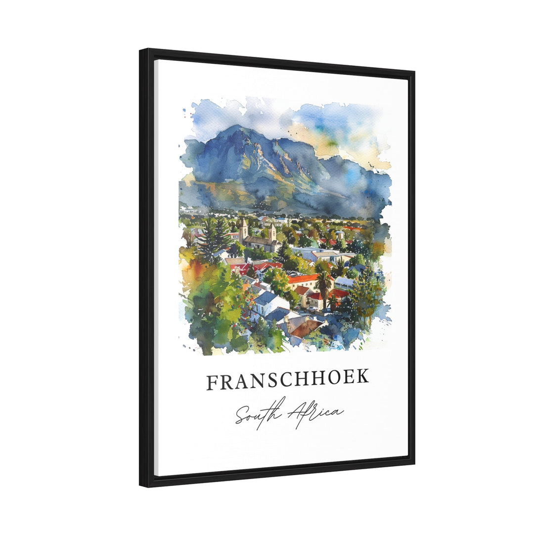 Franschhoek Wall Art, Franschhoek Print, Western Cape SA Watercolor, Franschhoek Gift,