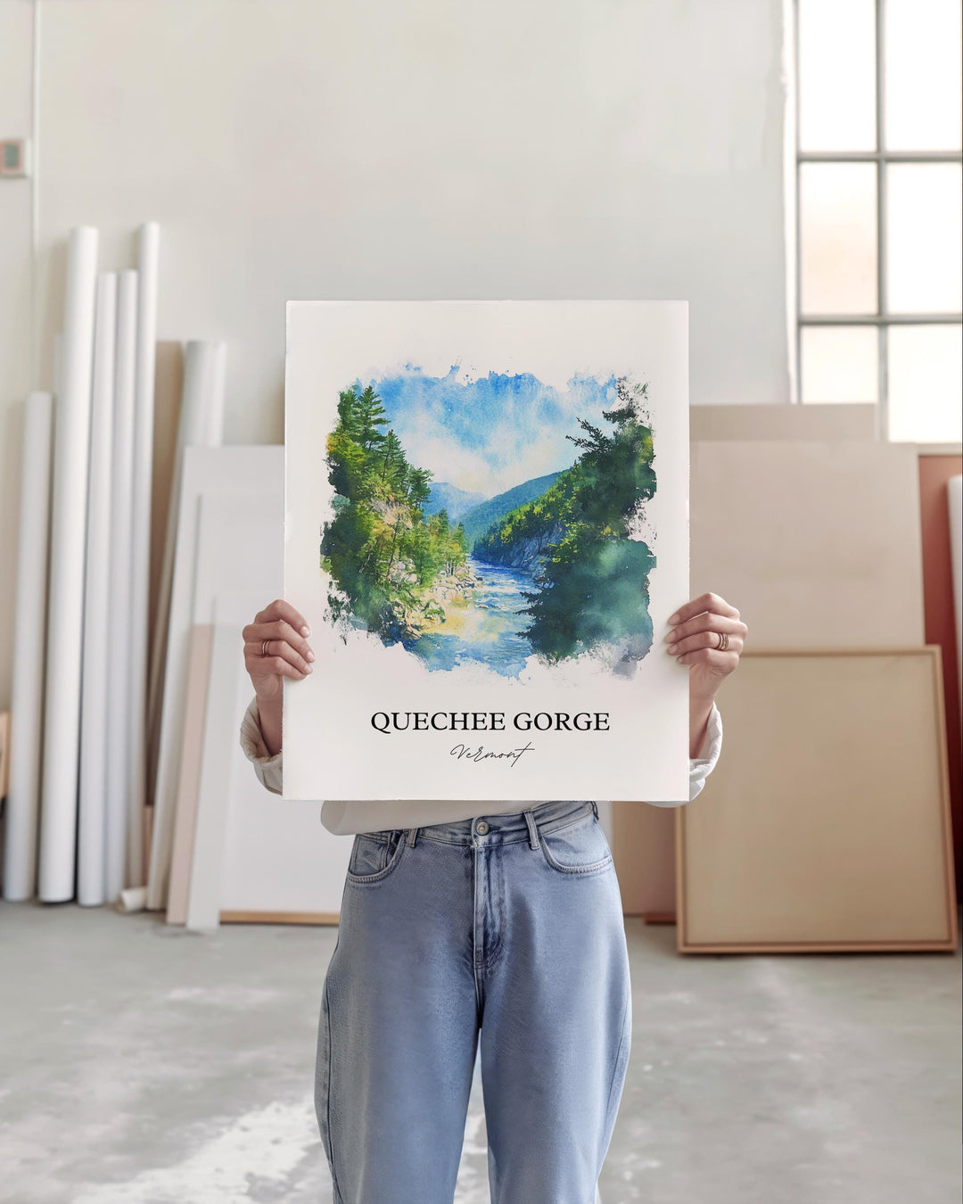Quechee Gorge, USA – Watercolor Art Print