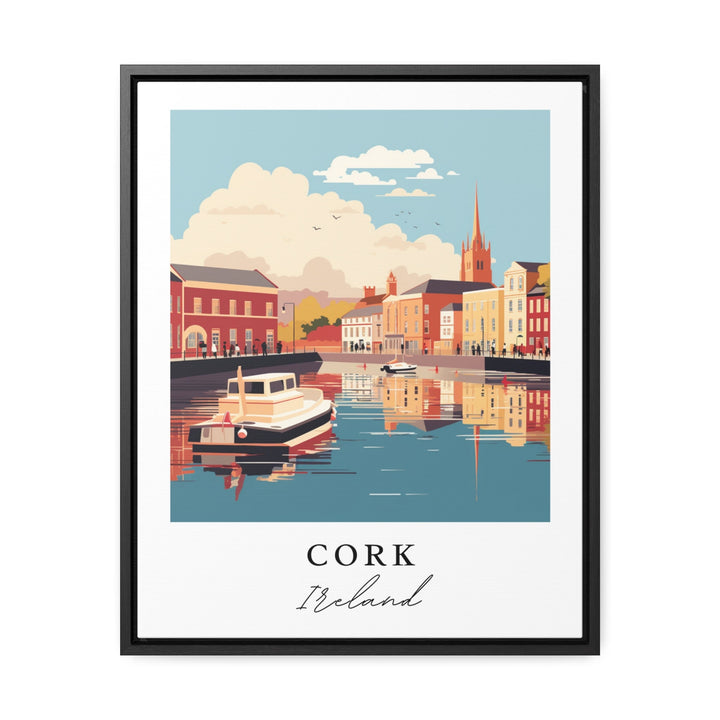 Cork Ireland traditional travel art - Ireland, Cork poster, Wedding gift, Birthday present, Custom Text, Personalised Gift