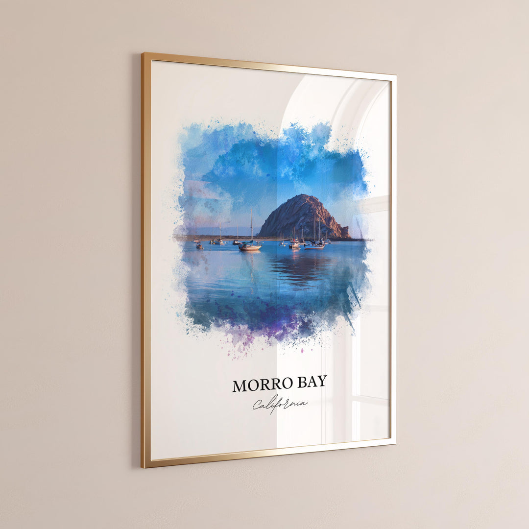 Morro Bay, CA – Watercolor Art Print