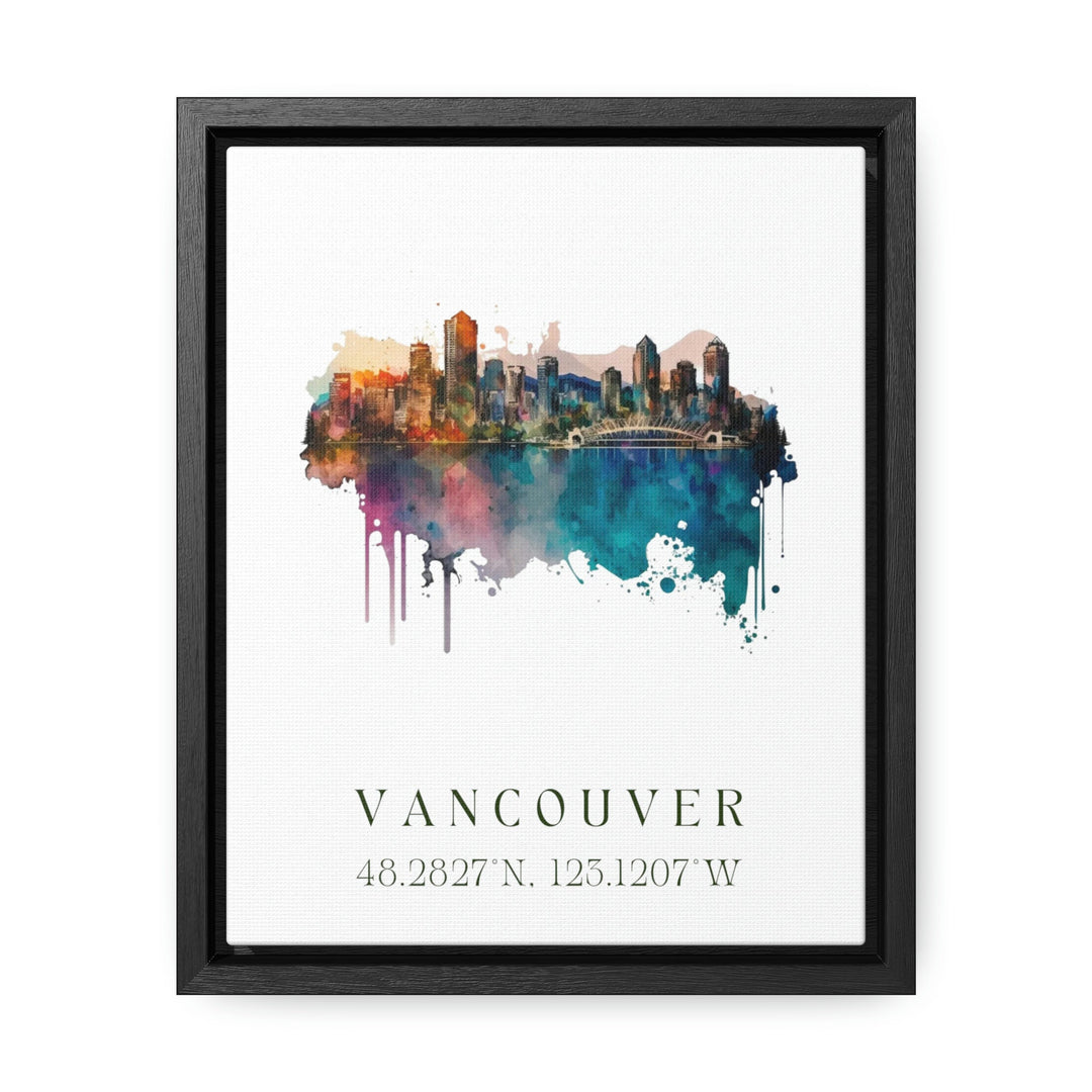 Vancouver traditional travel art - Canada, Vancouver poster, Wedding gift, Birthday present, Custom Text, Personalised Gift