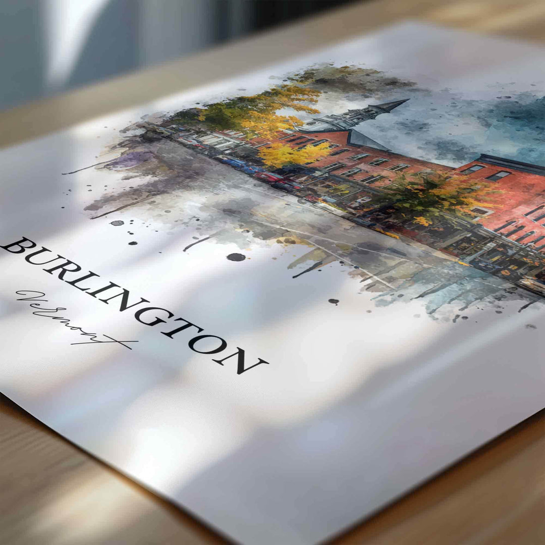 Burlington, Vermont – Watercolor Art Print